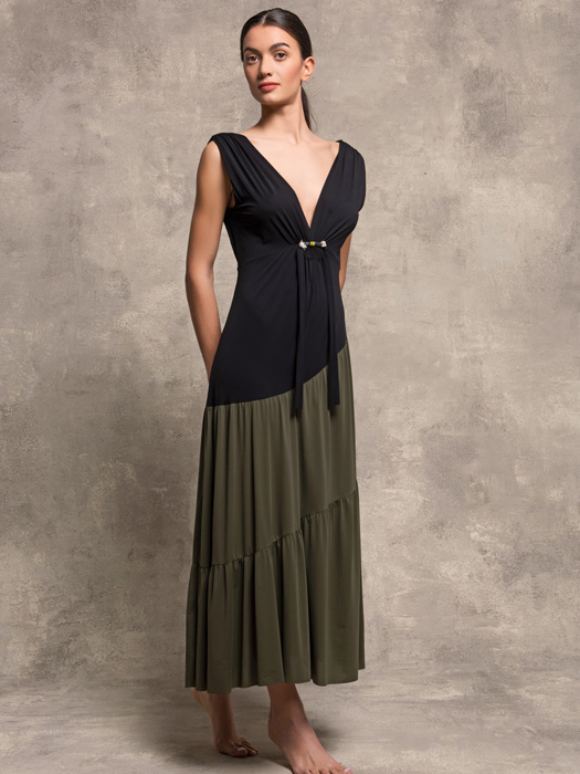 Paladini Cardigan mit Fransen nero/panna