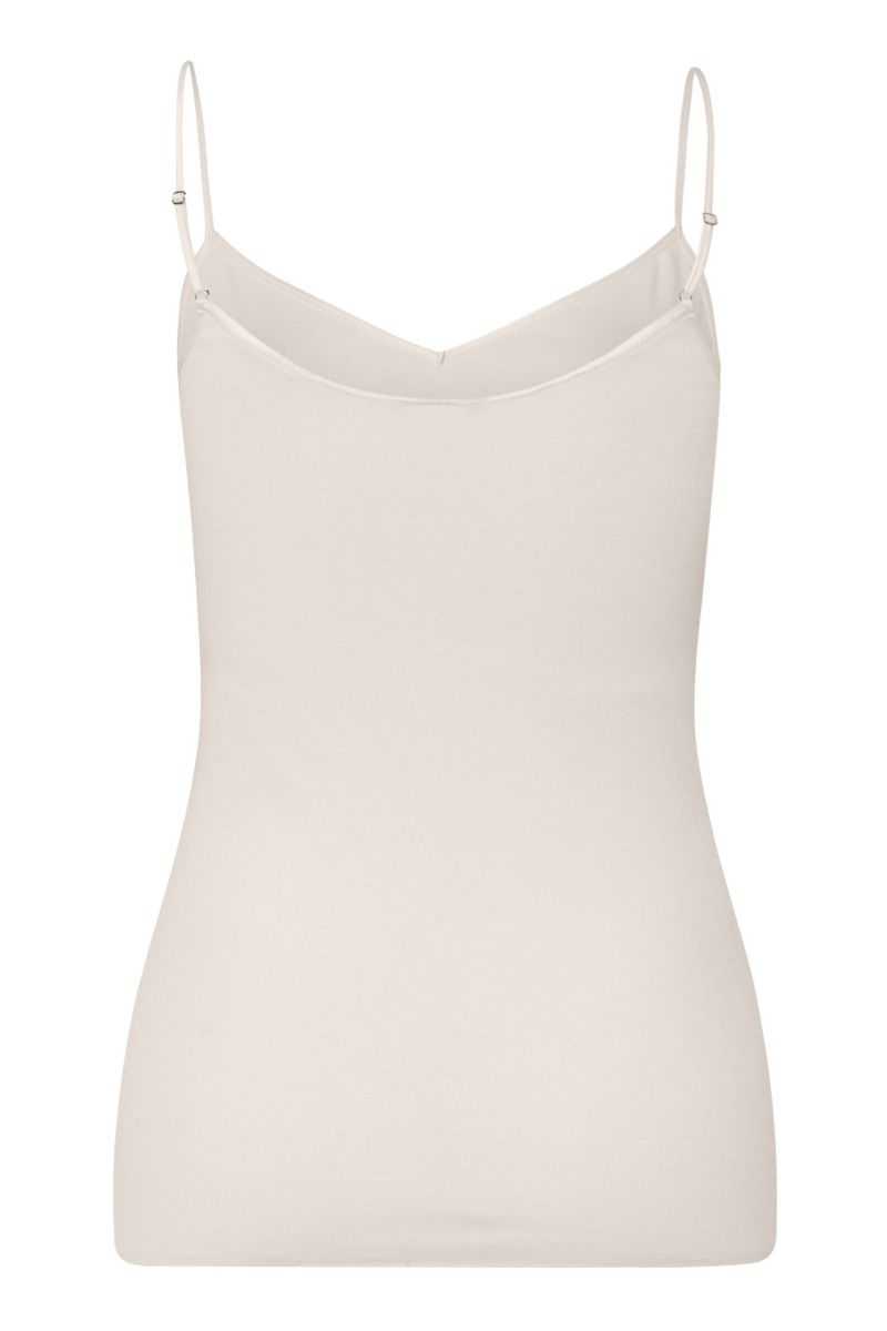 Hanro Cotton Seamless Spaghetti Top pale cream – Bild 5