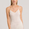 Hanro Cotton Seamless Spaghetti Top pale cream