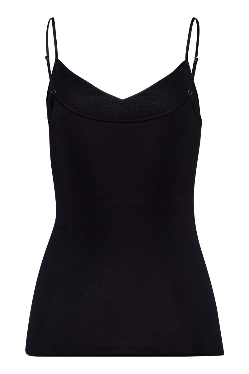 Hanro Cotton Seamless Spaghetti Top black – Bild 5