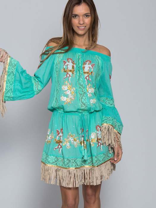 Las Noches Ibiza Kleid Party stripe short