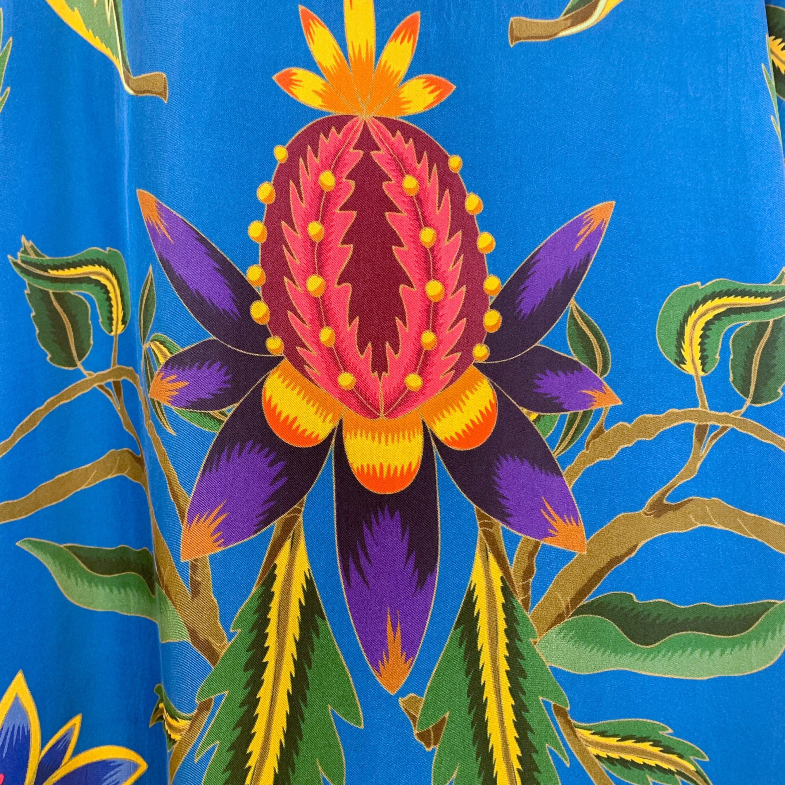 Simone Bruns Seiden-Tunika Ethno Floral blau – Bild 6