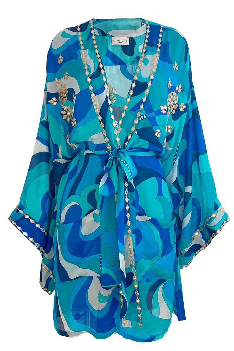 Miss June Kimono Nova blau
