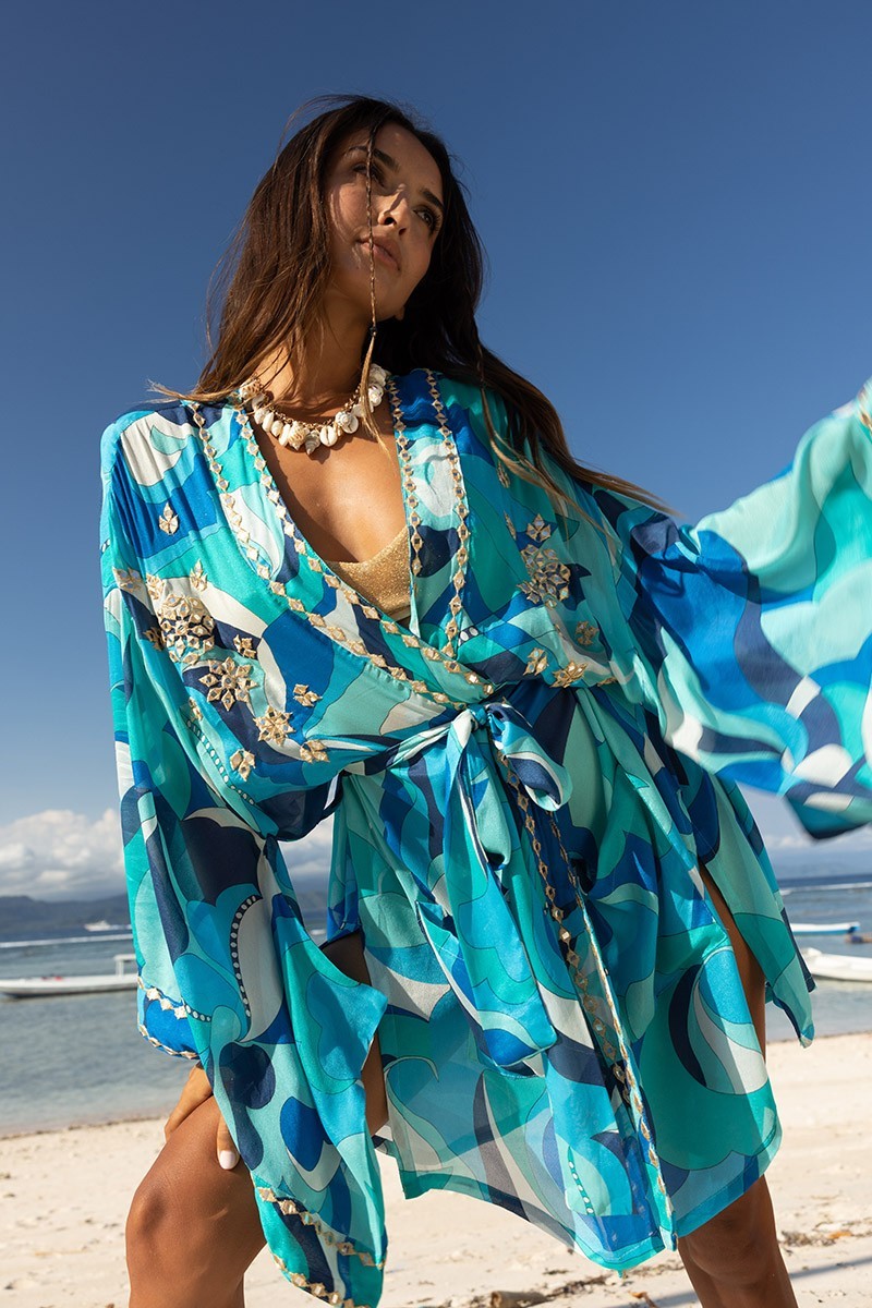 Miss June Kimono Nova blau – Bild 2