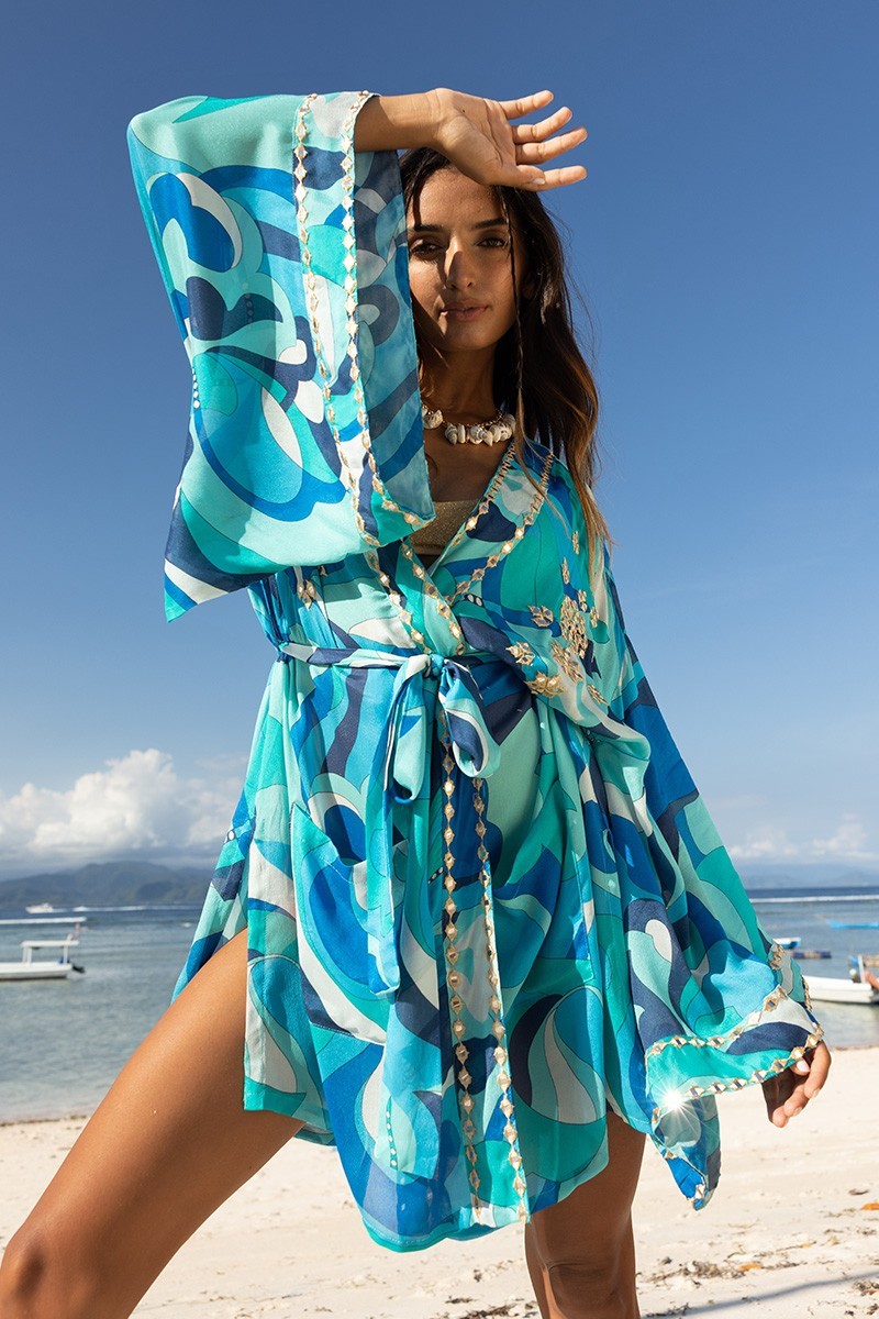 Miss June Kimono Nova blau – Bild 3