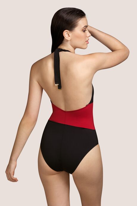 Alternative view of Andres Sarda Badeanzug Beauvoir schwarz/rot