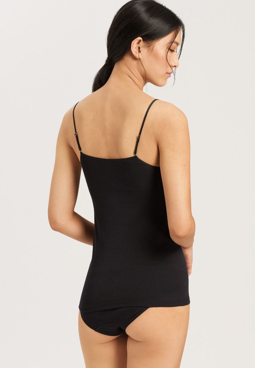 Alternative view of Hanro Spaghetti Top Moments  black