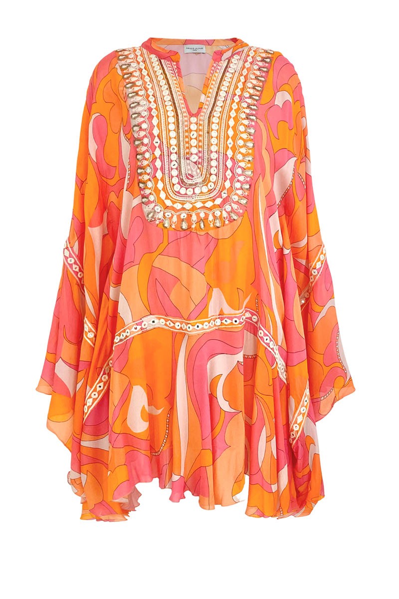 Miss June Kaftan Rachel pink orange