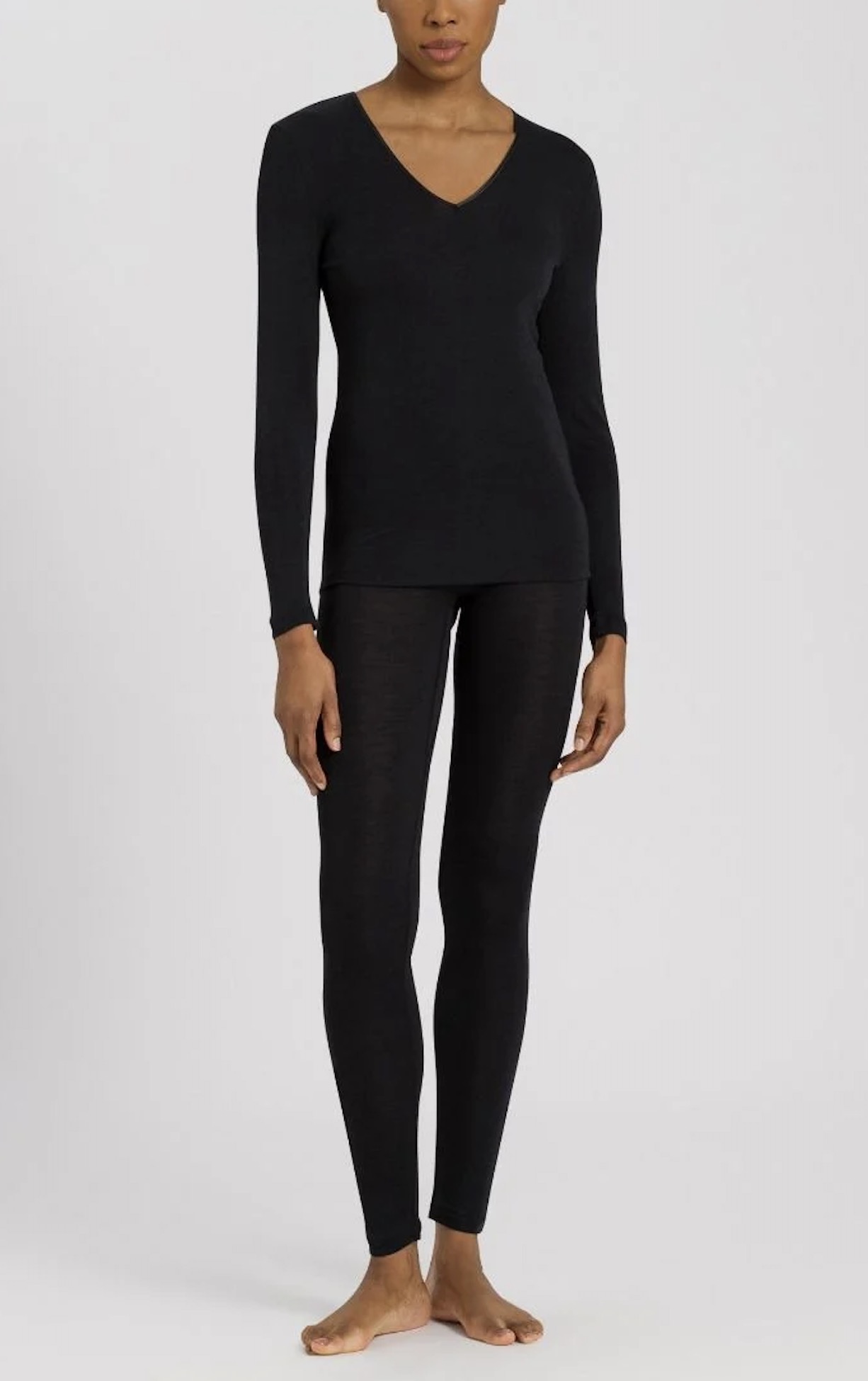 Hanro langarm Shirt Woolen Silk black – Bild 3