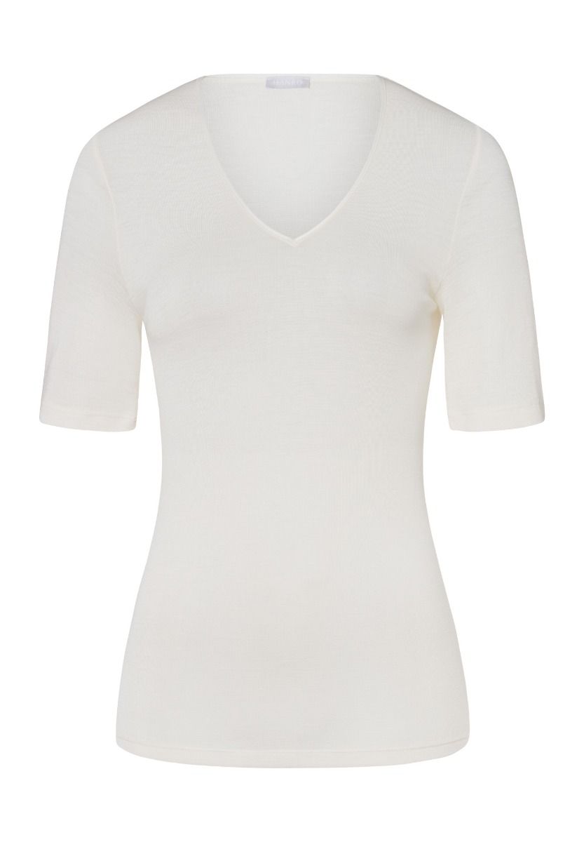 Hanro T-shirt Woolen Silk cygne – Bild 4