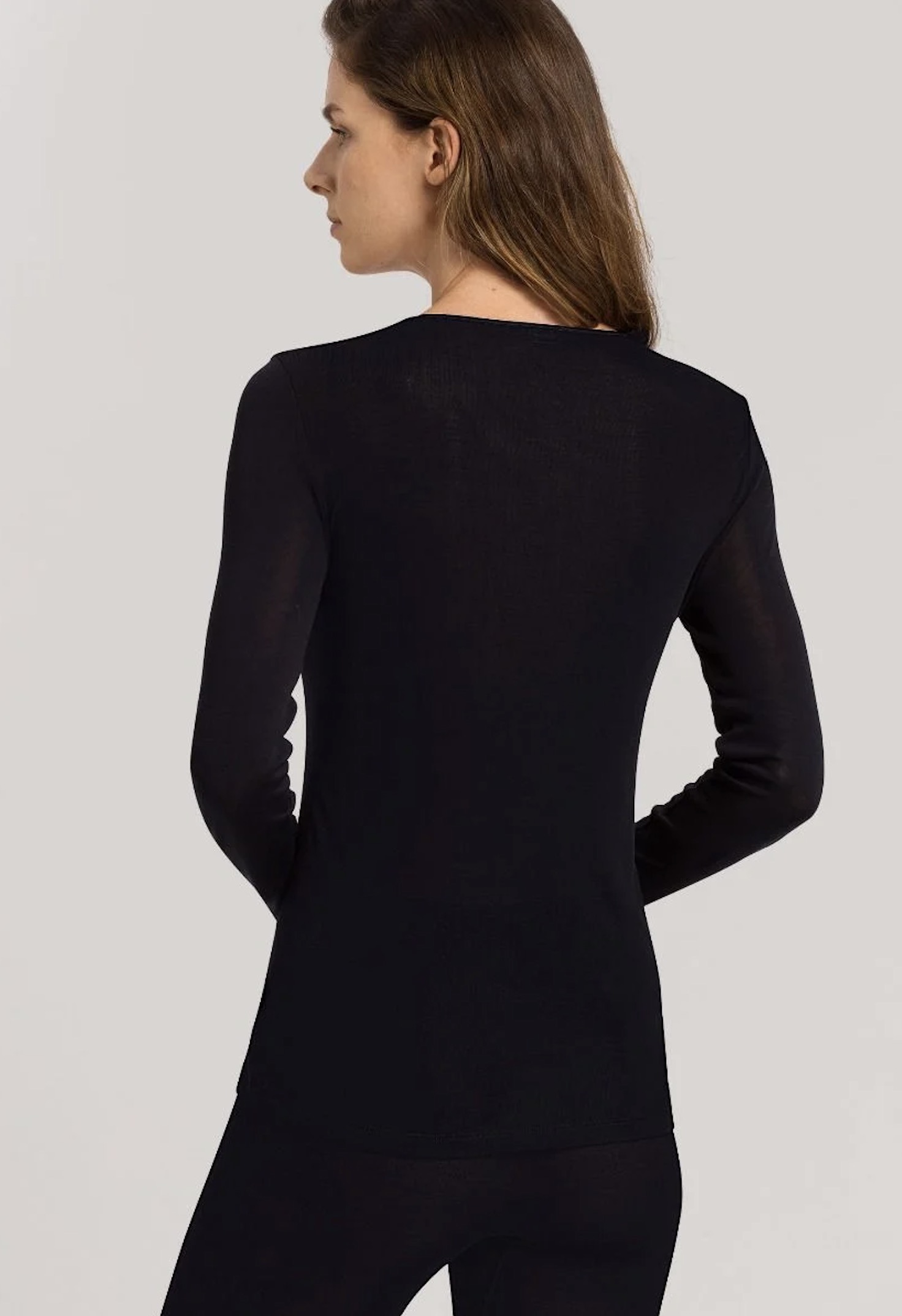 Hanro langarm Shirt Pure Silk black – Bild 2