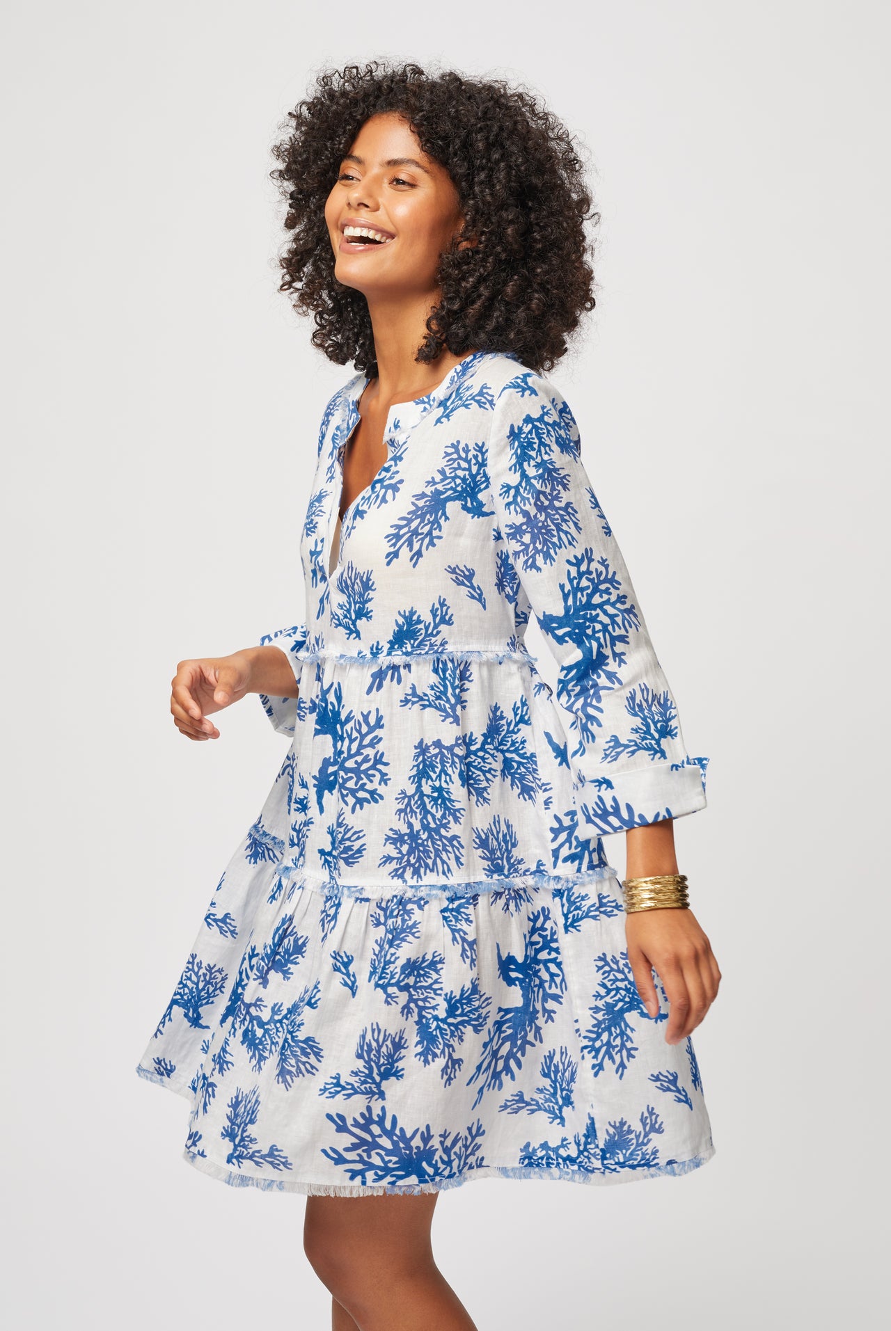 Heidi Klein Tunika Little Dix Bay blau weiß – Bild 3