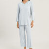 Hanro Pyjama natural elegance whispering blue