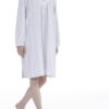 Celestine Nachthemd Bea mit V-Ausschnitt ciel/weiss