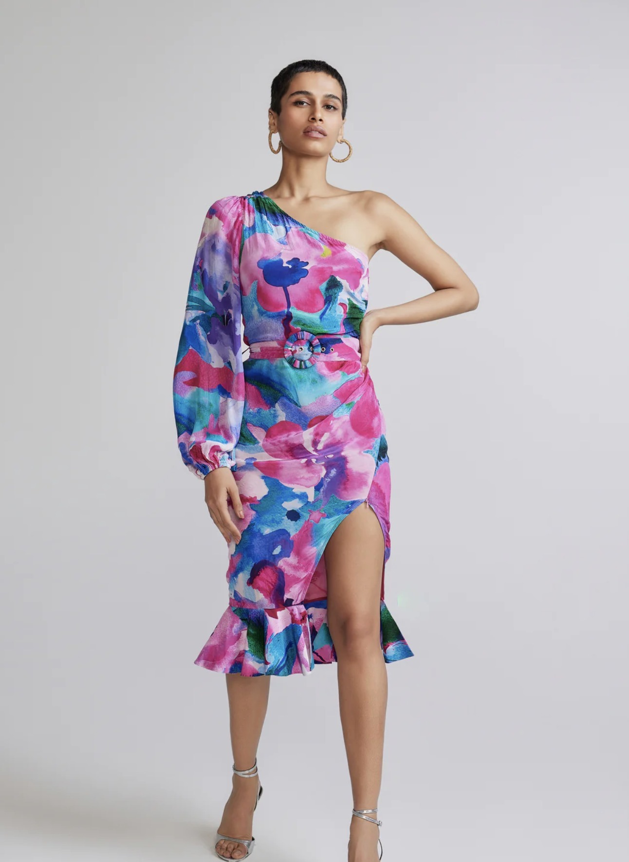 Hemant and Nandita One shoulder Kleid Vesa multicolor