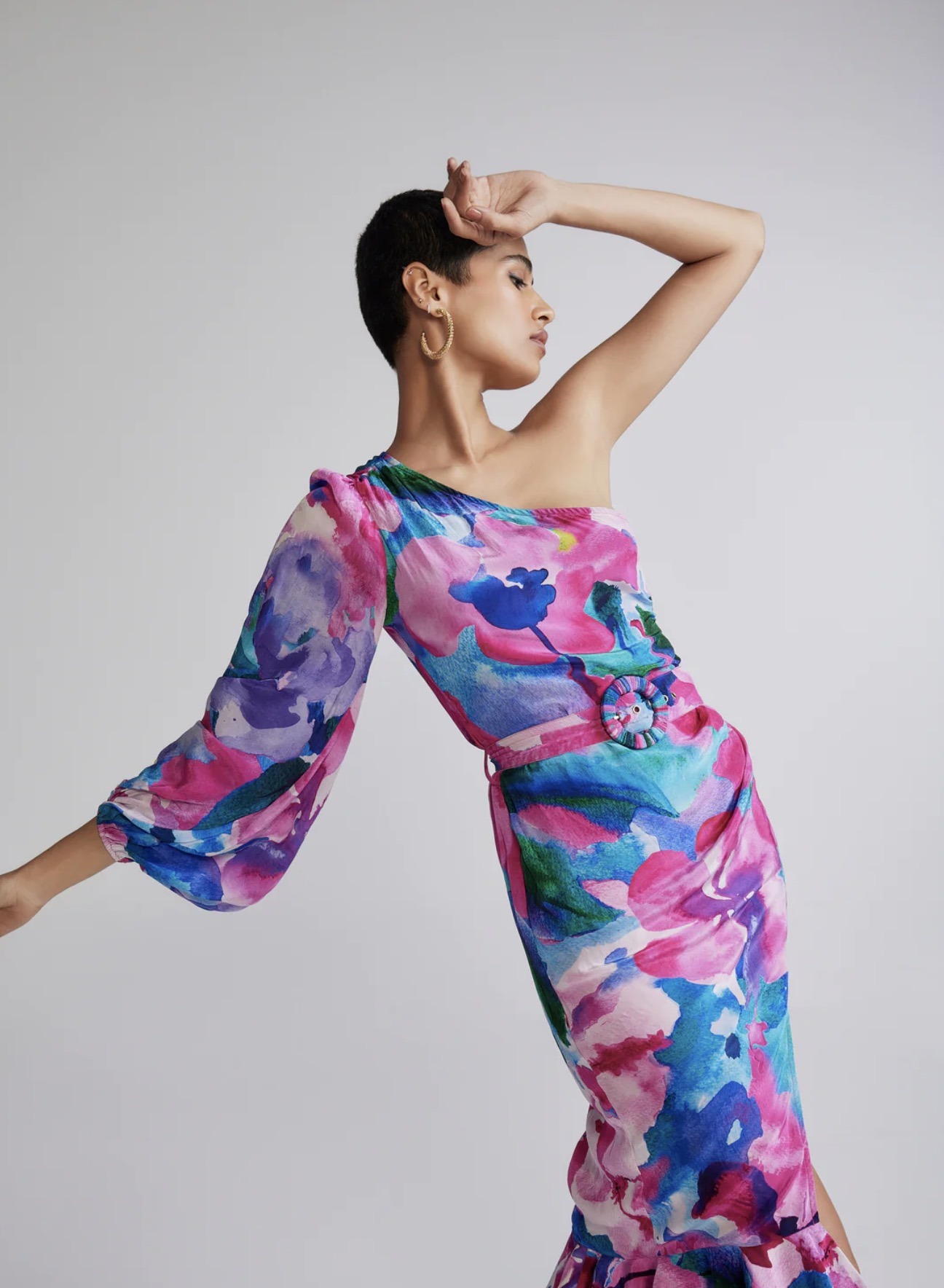 Alternative view of Hemant and Nandita One shoulder Kleid Vesa multicolor