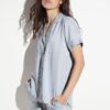 Zimmerli kurzer Pyjama Feminine Stripes sky stripes