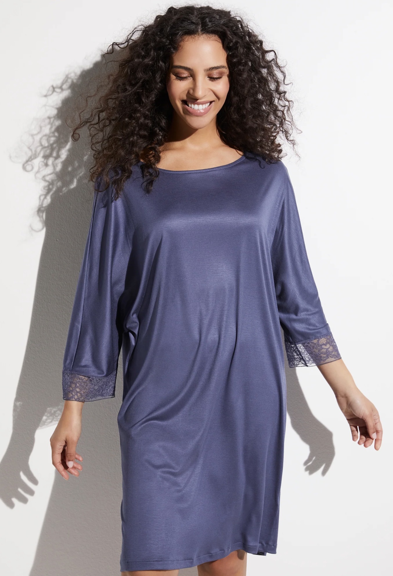 Zimmerli Nachthemd Silk Dreams iris blue