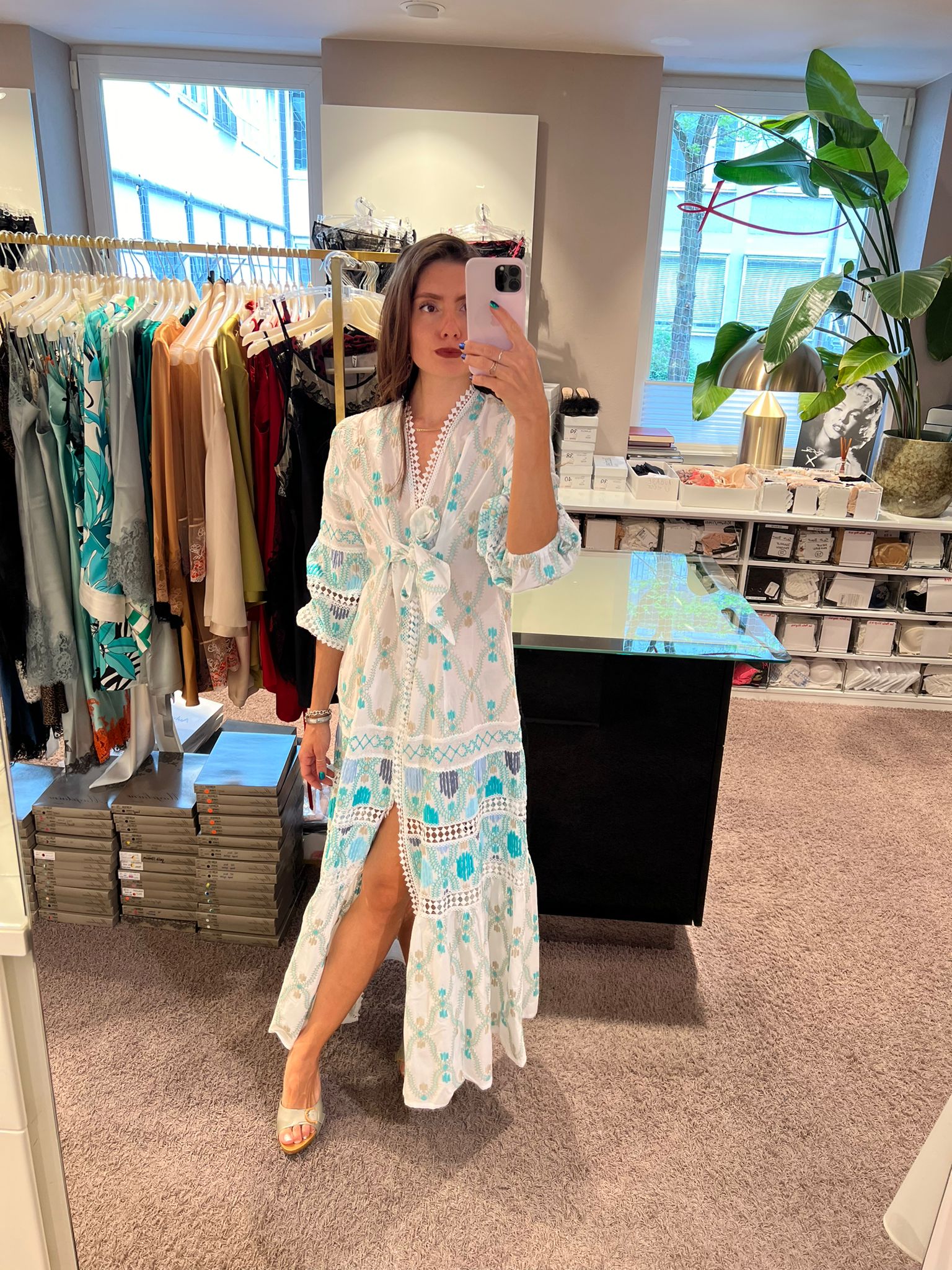 Temptation Positano Maxikleid Ego mix blue