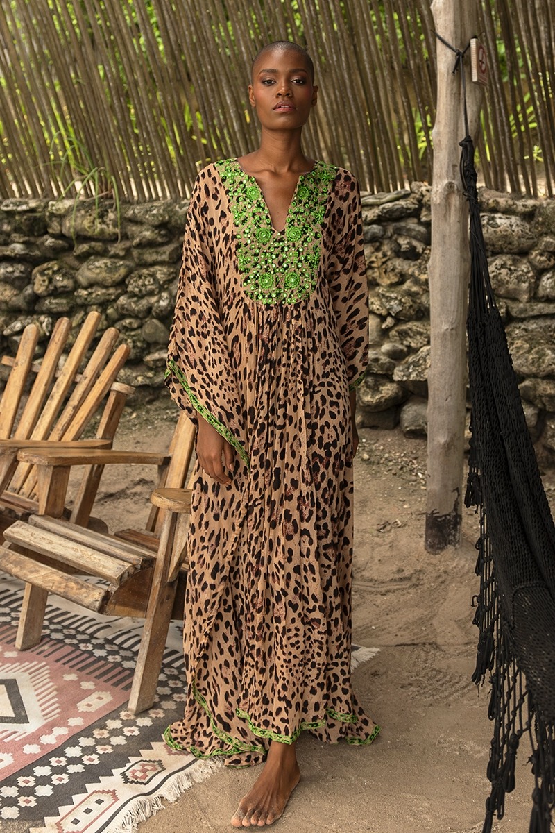 Miss June Kaftan Lourdes green