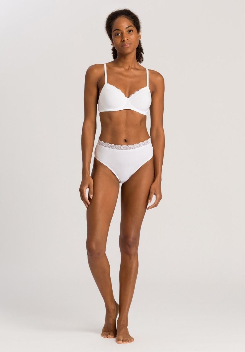 Hanro Maxi Slip Cotton Lace weiß – Bild 3