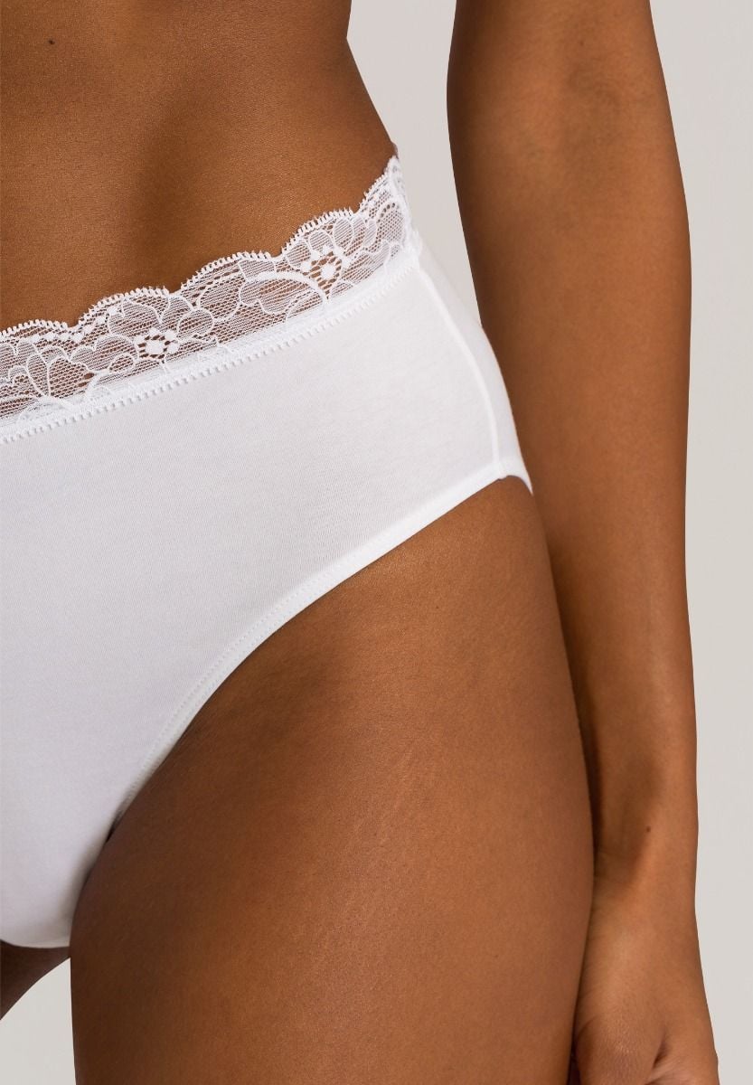 Hanro Maxi Slip Cotton Lace weiß – Bild 4