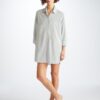 Derek Rose Nightshirt Amalfi 20 Cotton Batiste Blue