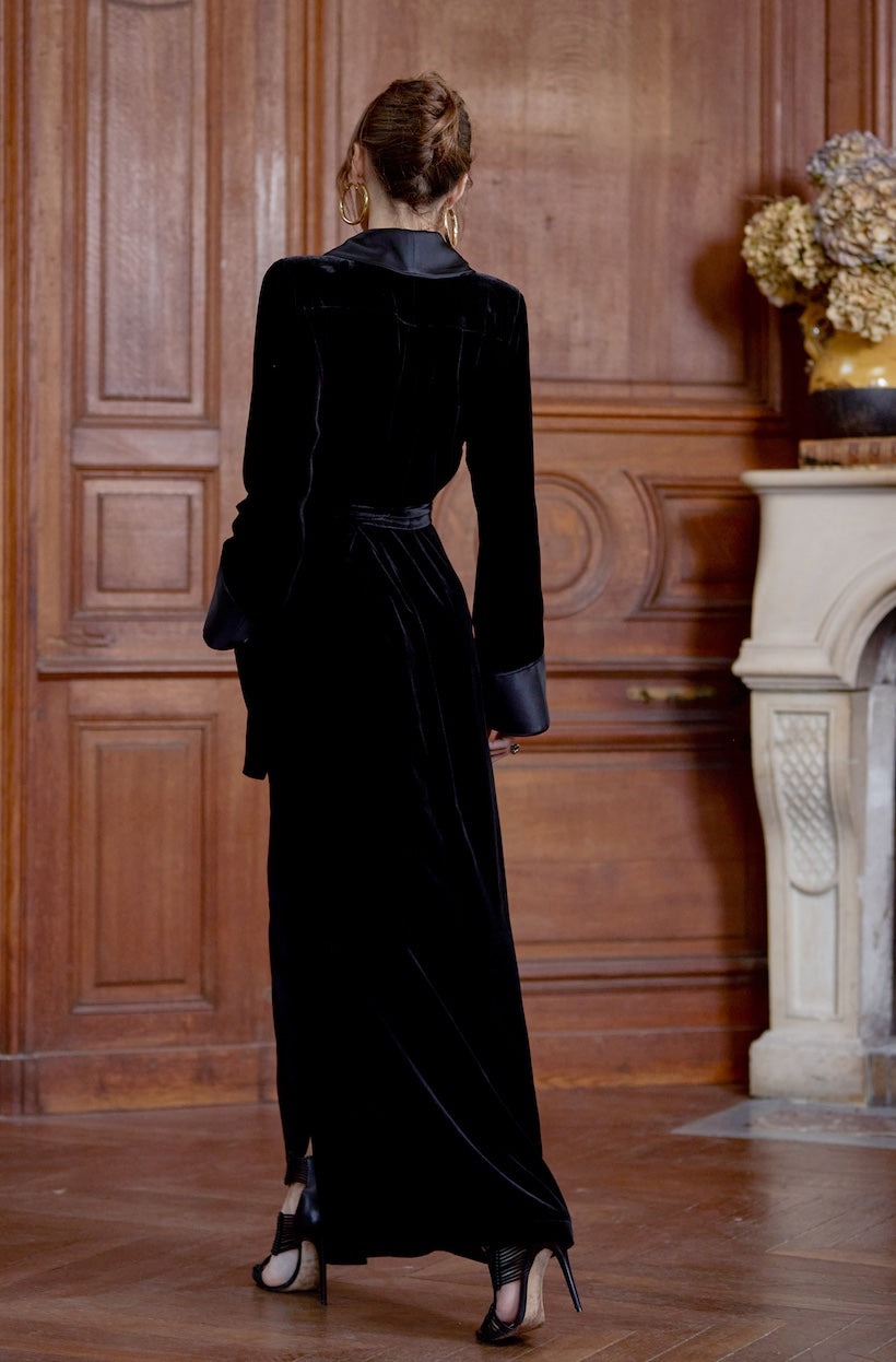 Marjolaine langer Mantel Velvet noir – Bild 3