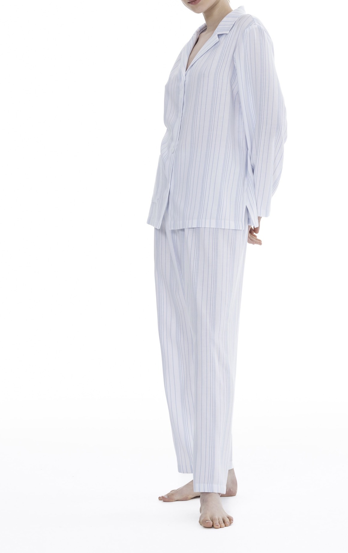 Celestine Pyjama Klassik Bea ciel/weiß