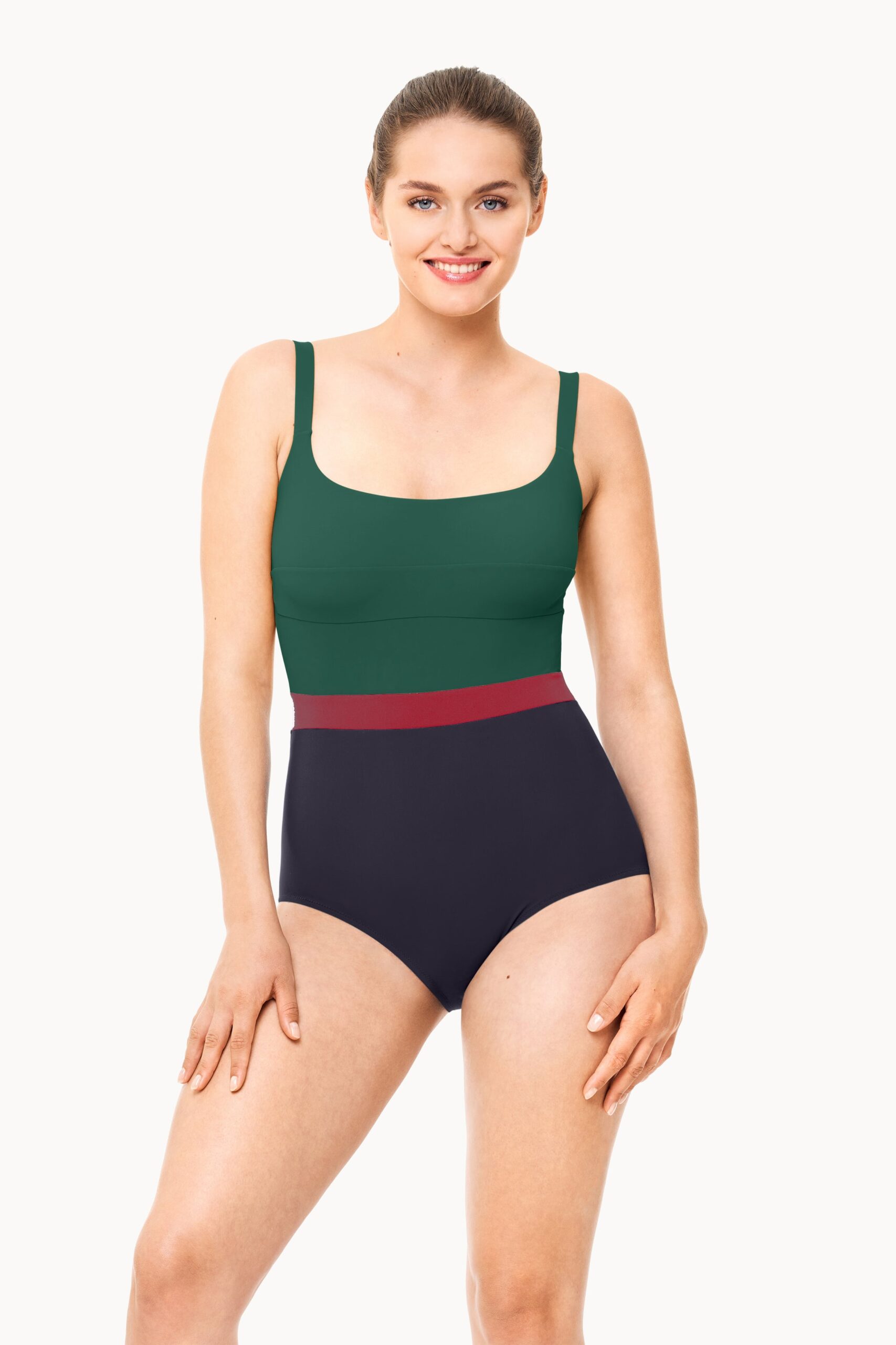 Nathalie Schweizer Badeanzug nachtblau/wein/tanne