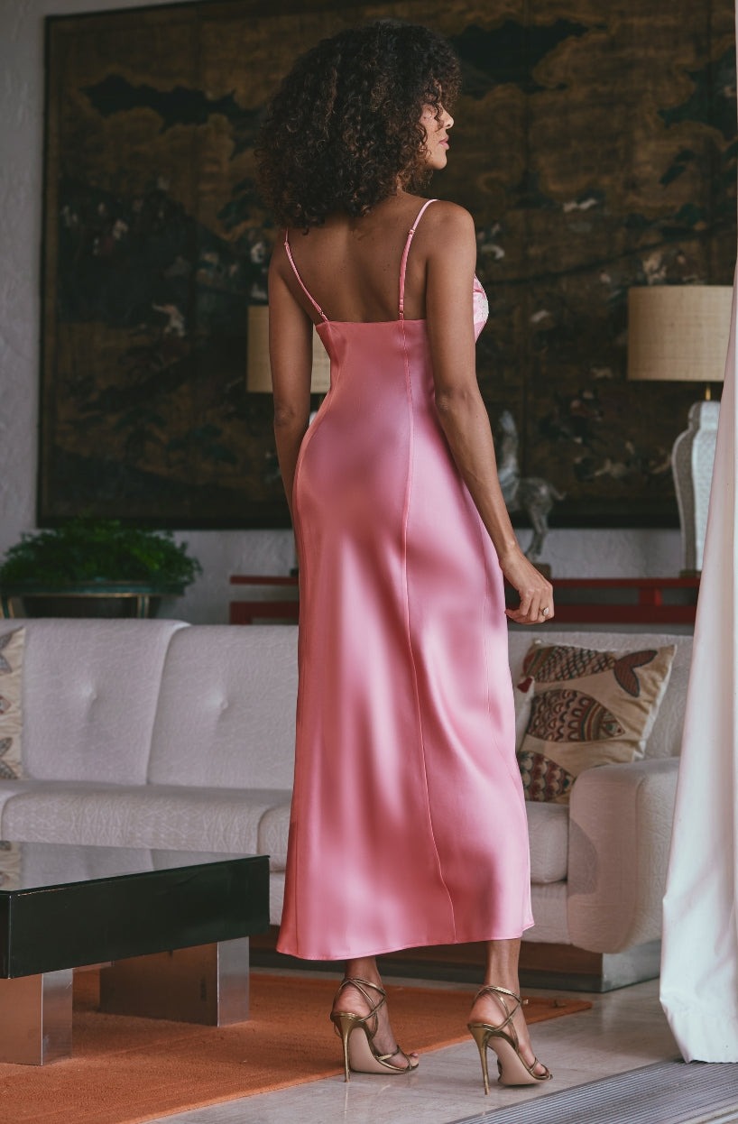 Alternative view of Marjolaine langes Negligee Artemis lang rose/lin