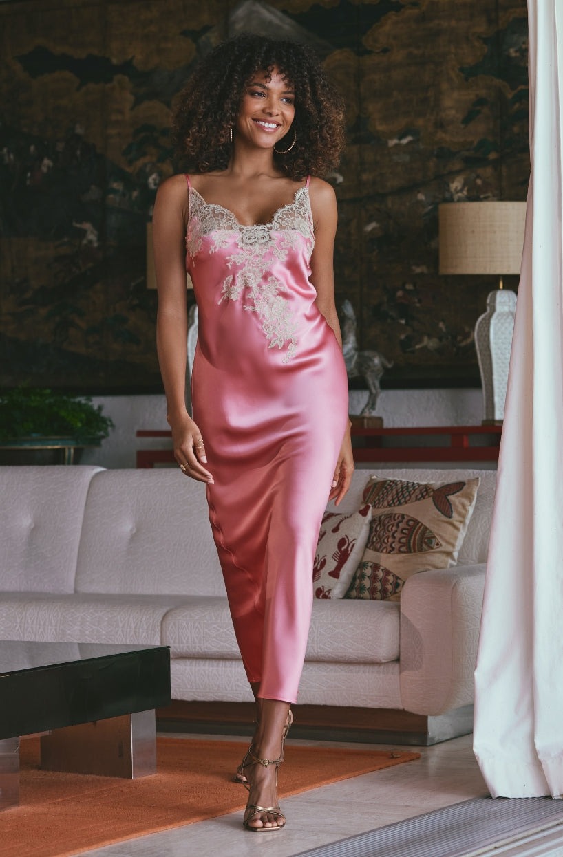 Marjolaine langes Negligee Artemis lang rose/lin – Bild 3