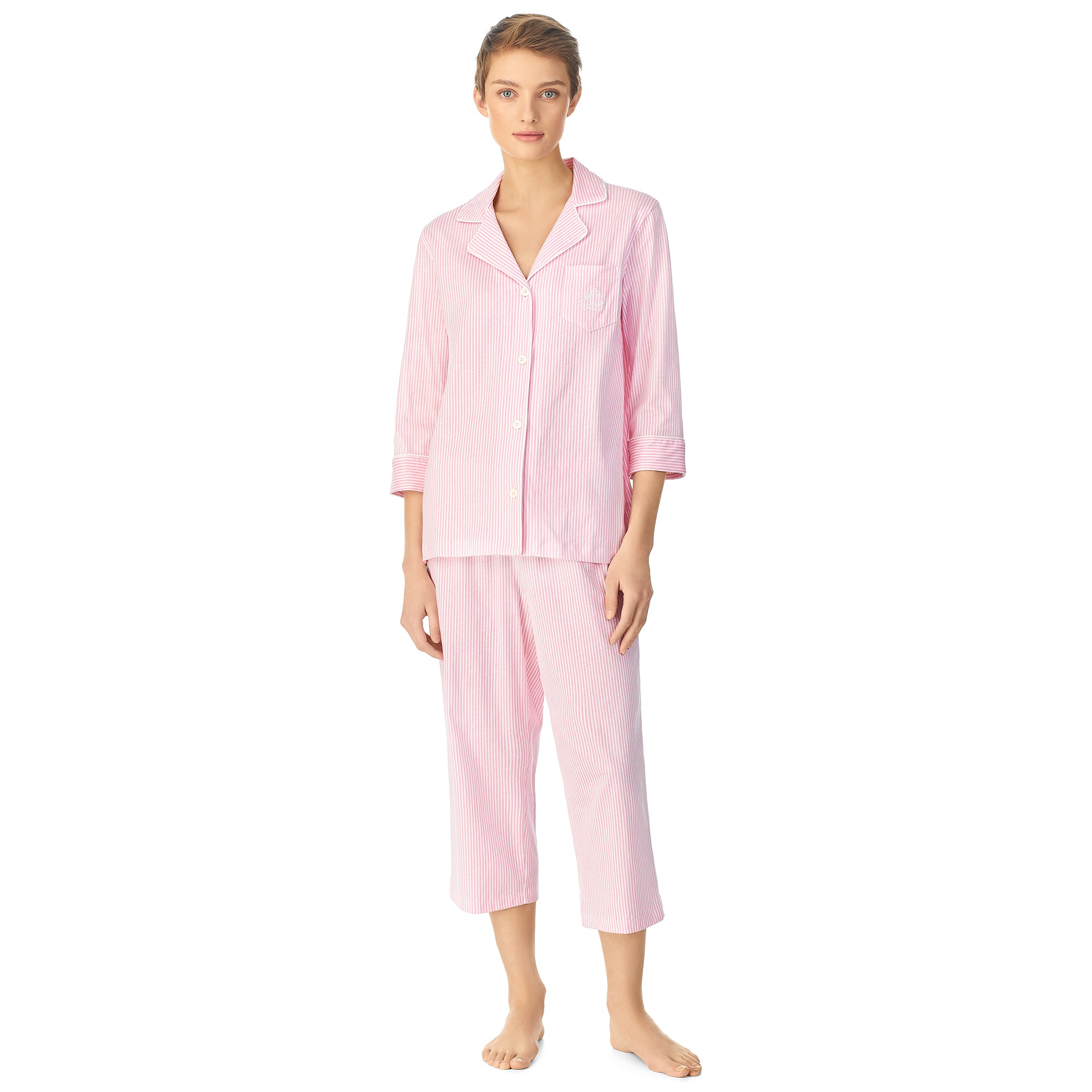 Ralph Lauren Pyjama Capri pink stripe
