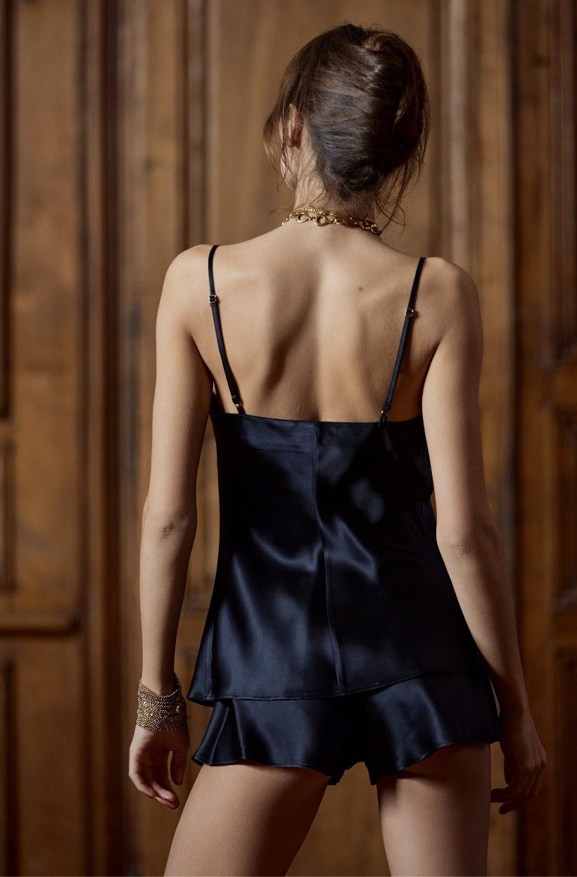 Alternative view of Marjolaine Seidentop Tracy noir