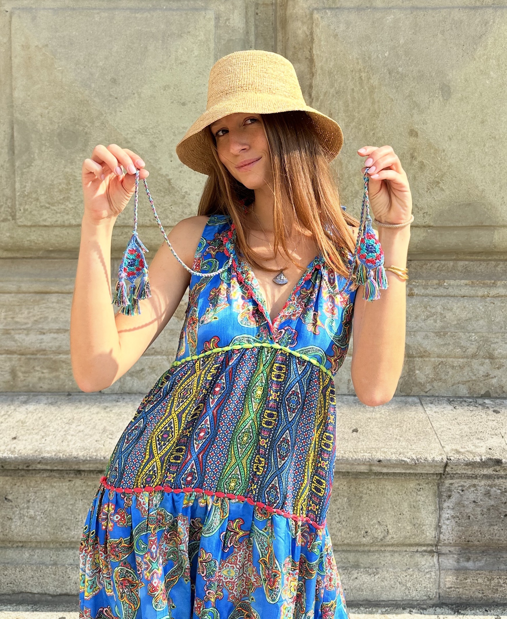 Laetitia Kleid lang azzurro cashmere – Bild 3