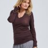 Seamless Basic Merino Oberteil Elegante dark brown
