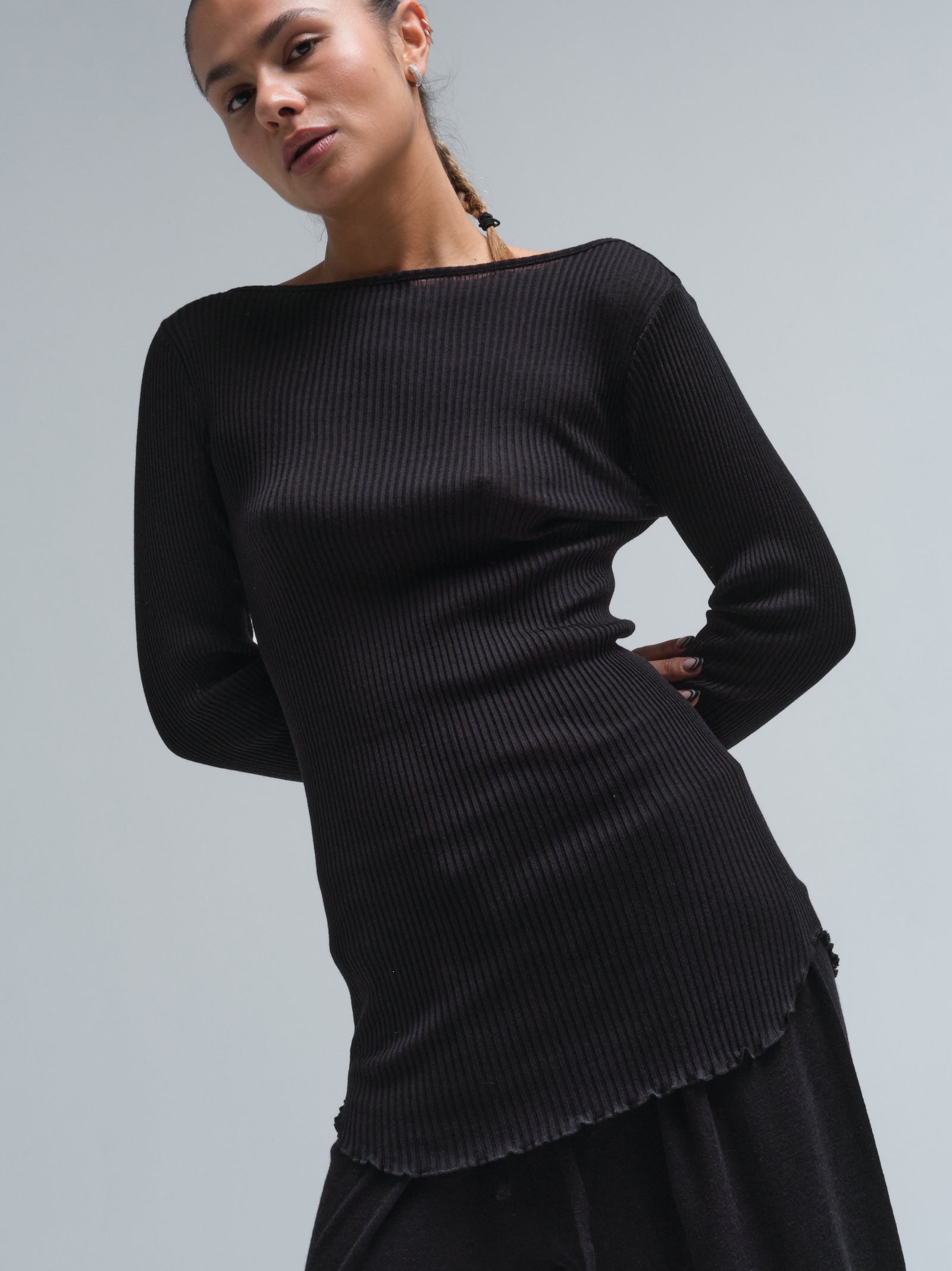 Seamless Basic Merino Oberteil Elegante black – Bild 3