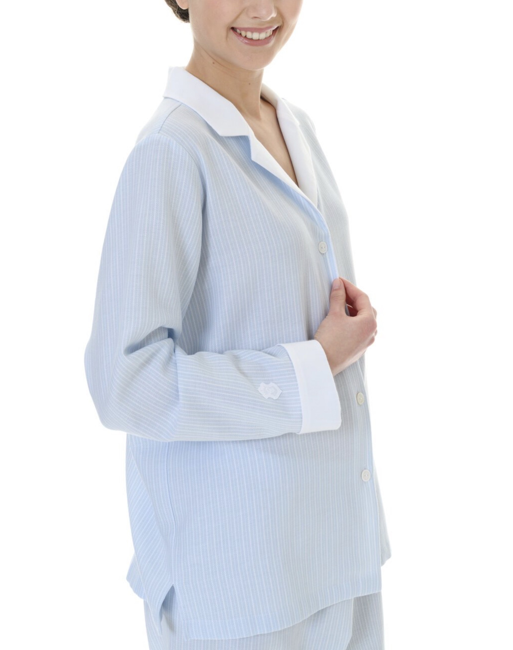 Celestine Pyjama Ellie ciel/weiss – Bild 4