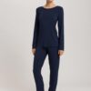 Hanro Pyjama / Loungewear natural elegance deep navy