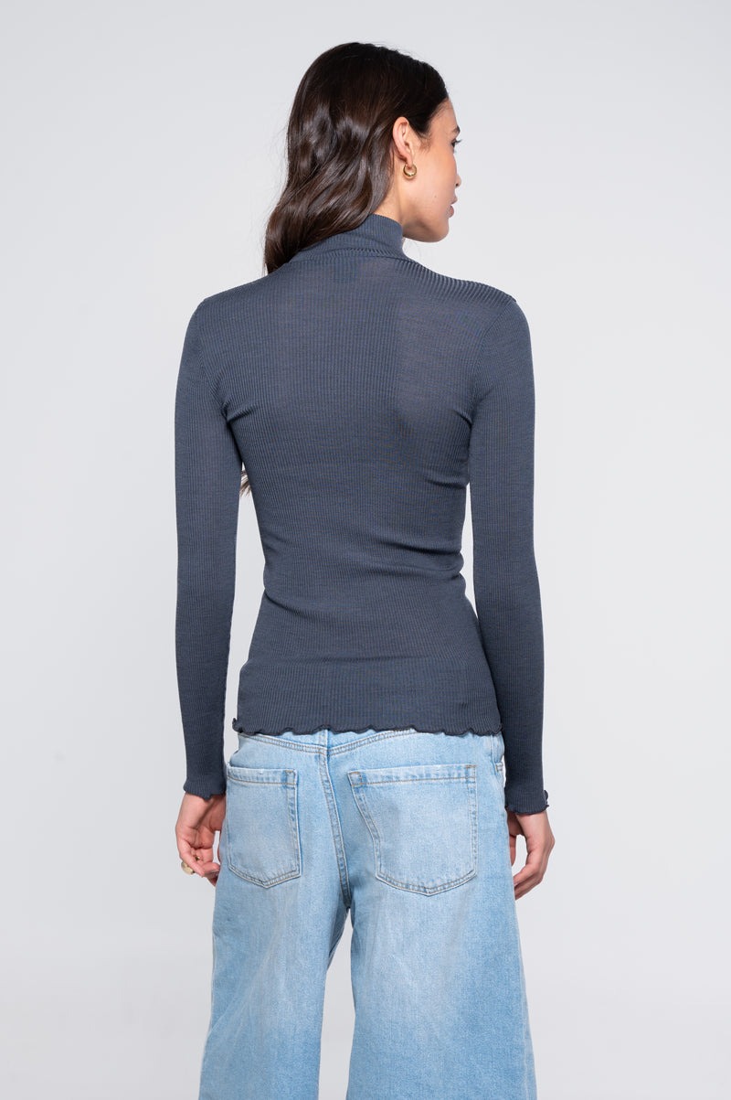 Alternative view of Oscalito Wolle Seide Rollkragen Pullover 3429 storm