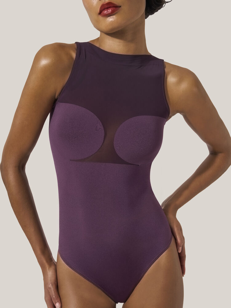 Wolford Bustier String Body aubergine