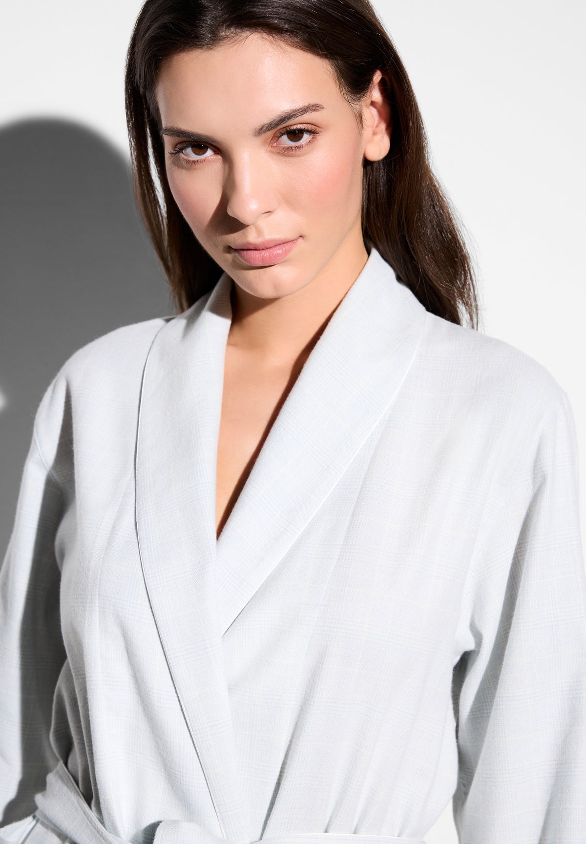 Alternative view of Zimmerli Mantel Cozy Flannel blue check