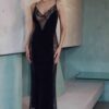 Marjolaine Negligee Billie long Velvet noir