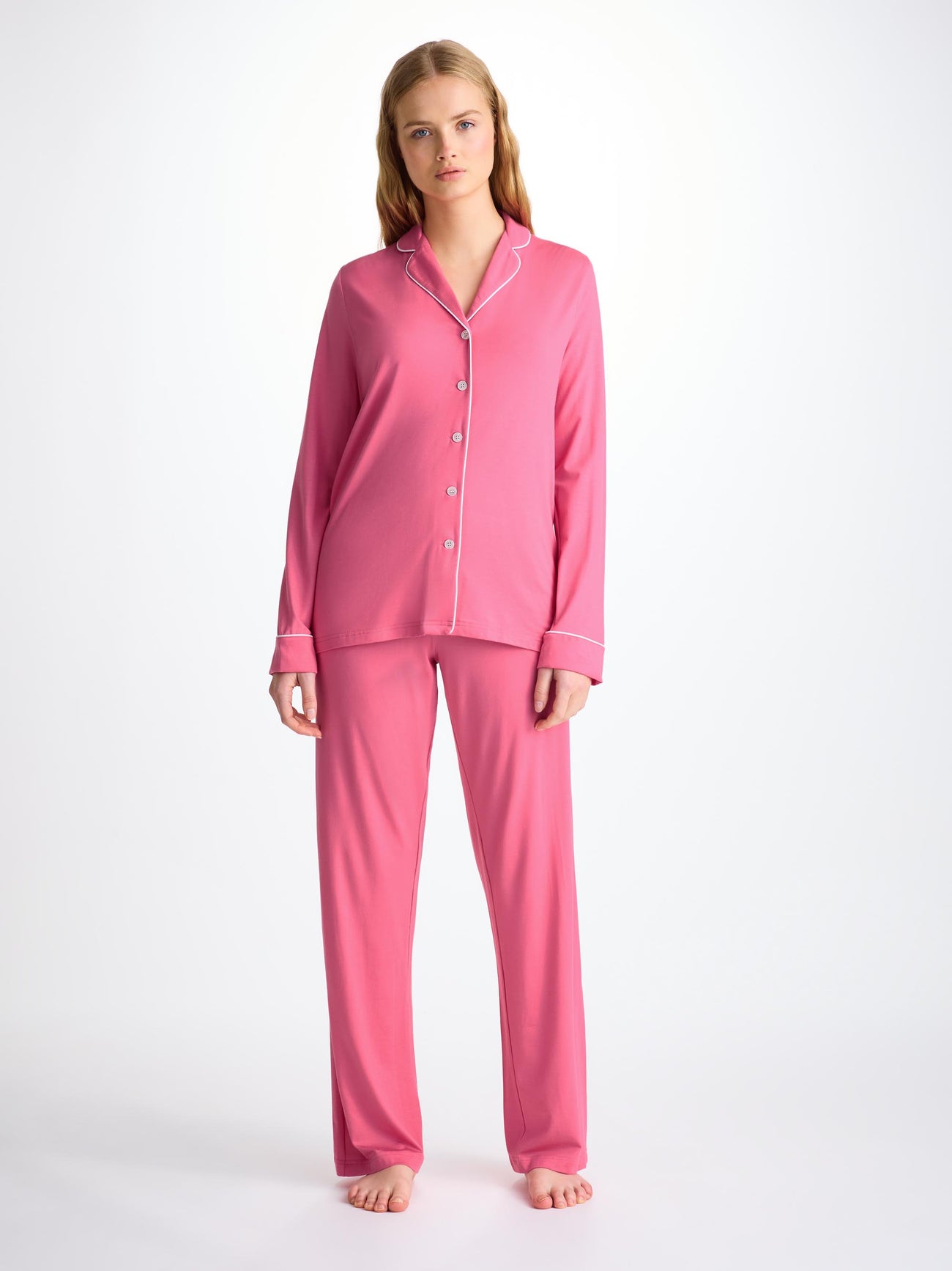 Derek Rose Pyjama Lara flamingo pink