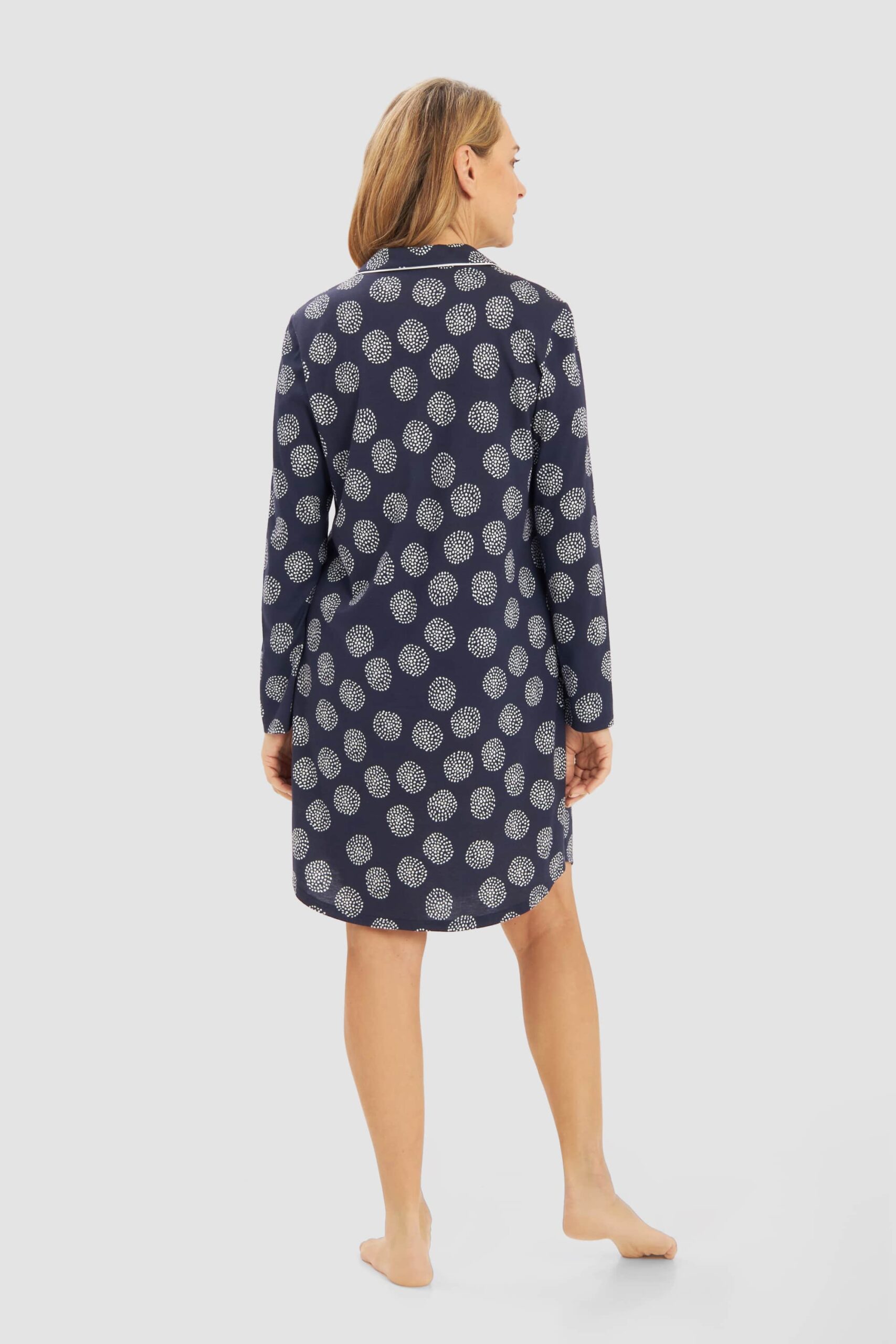 Alternative view of Rösch Schlafshirt navy dots