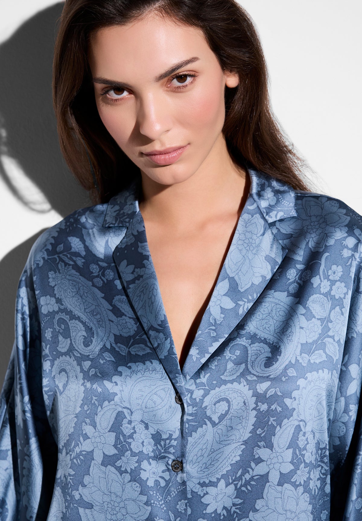 Alternative view of Zimmerli Sleepshirt Luxury Silk paisley blue