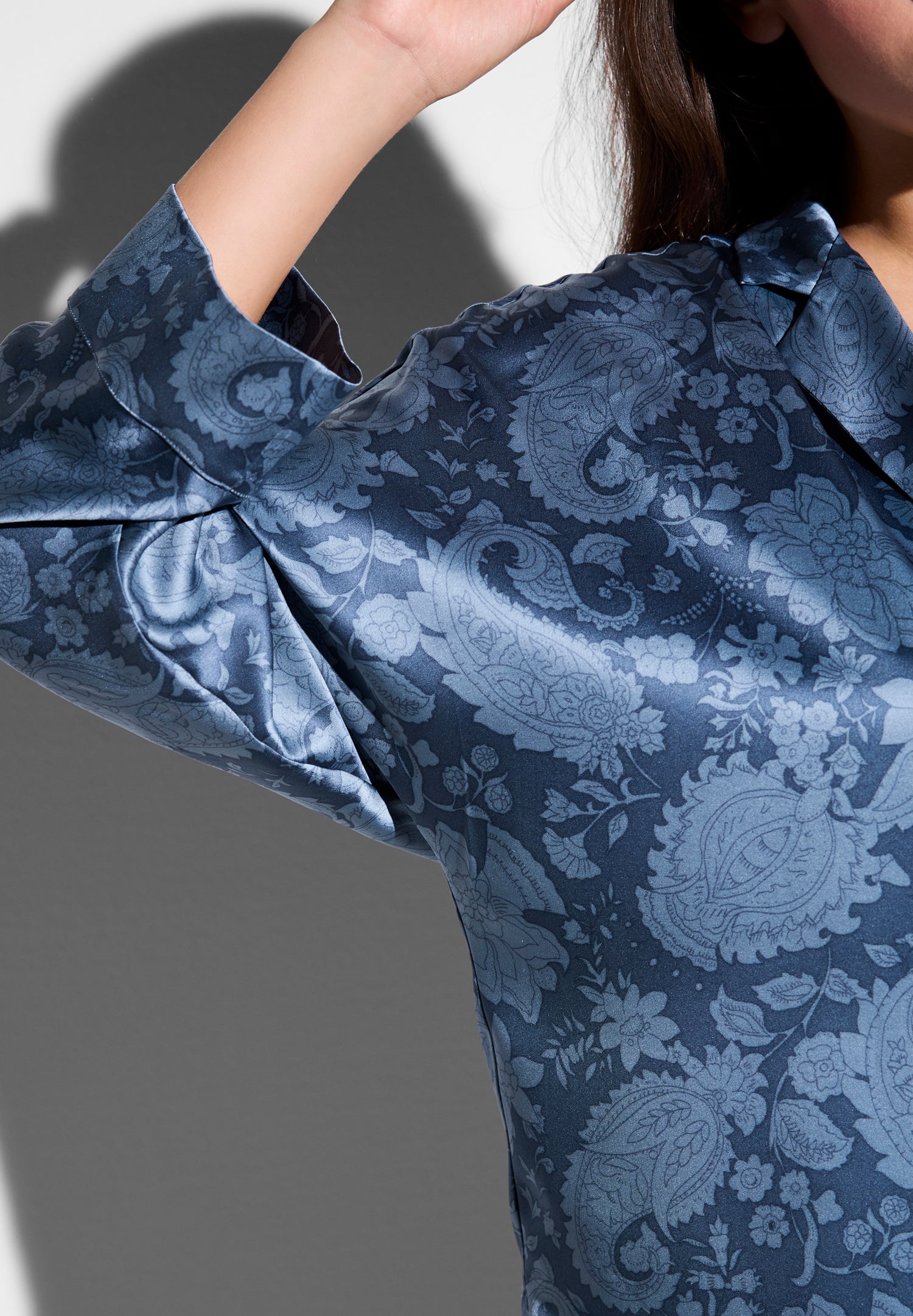 Zimmerli Sleepshirt Luxury Silk paisley blue – Bild 3