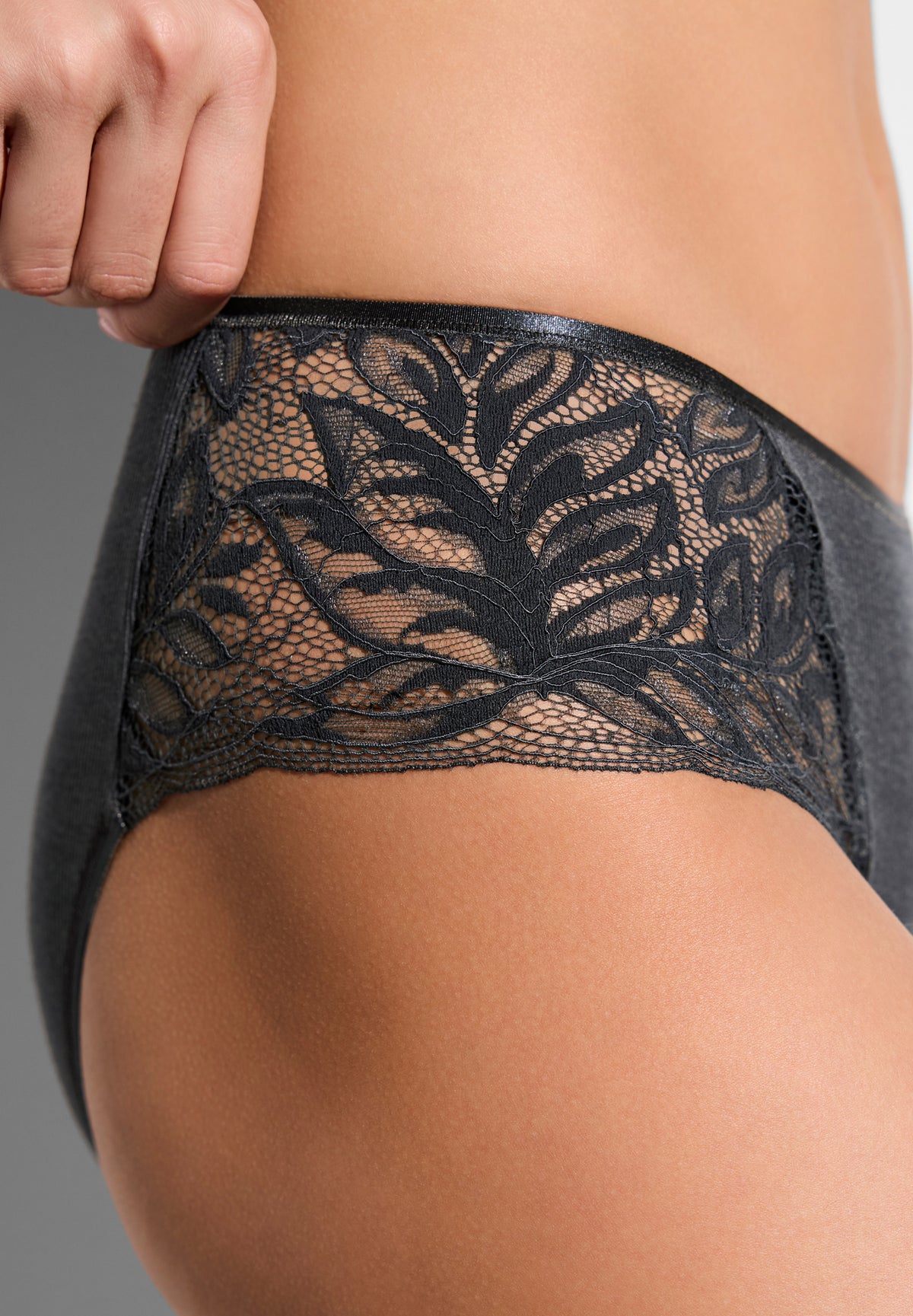 Alternative view of Zimmerli Wool and Silk Slip anthrazit