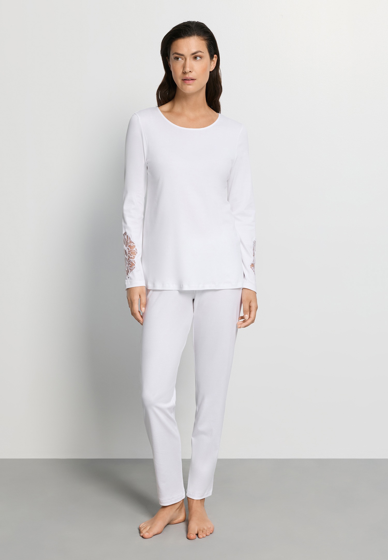 Hanro Pyjama Belen weiß