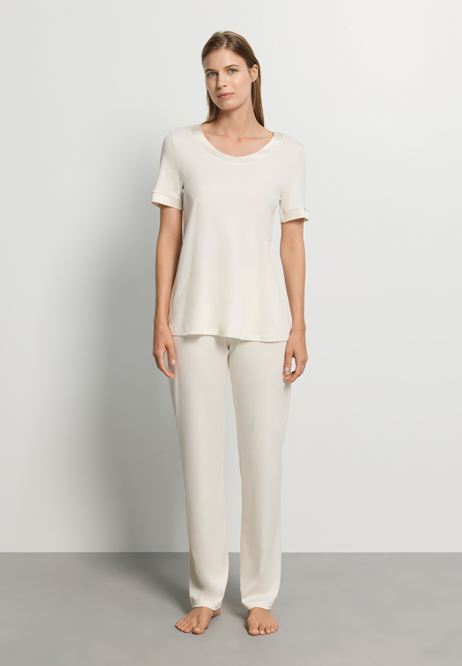 Hanro Pyjama Anilla misty white